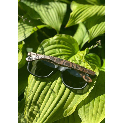 Load image into Gallery viewer, Eyewood | Engraved wooden sunglasses - Safari - Black - 
