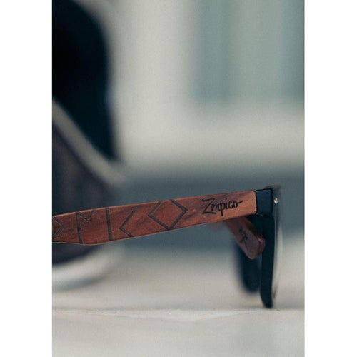Load image into Gallery viewer, Eyewood | Engraved wooden sunglasses - Viking Runes - Black 

