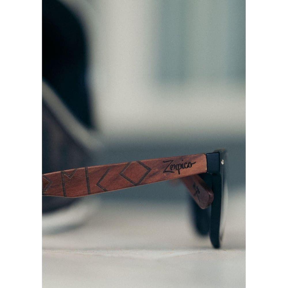 Eyewood | Engraved wooden sunglasses - Viking Runes - Black 