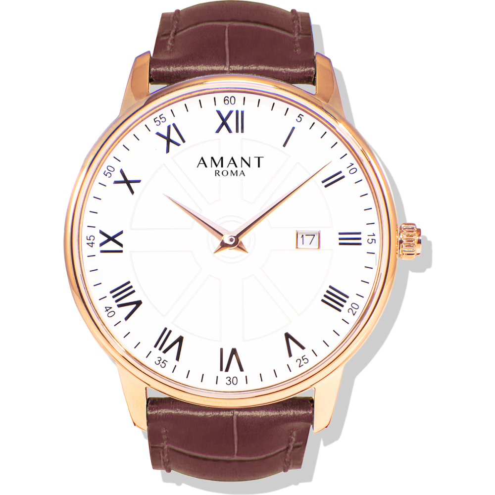 Amant ROMA Luxury Dress Wrist Watch - Model R-2001, Men's, Black