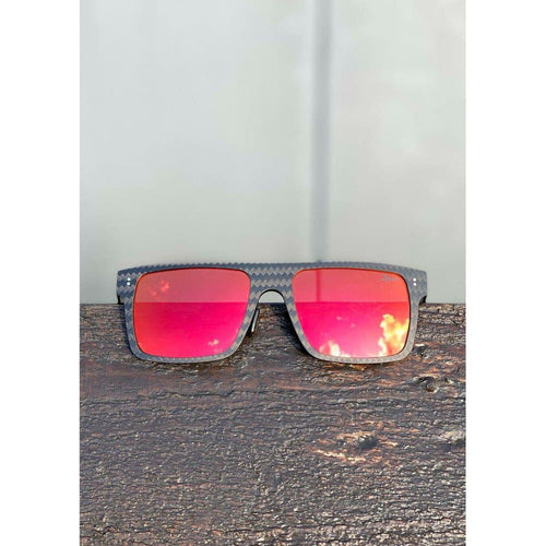 Load image into Gallery viewer, Fibrous V4 Square - Carbon Fiber Sunglasses - Red - Unisex 
