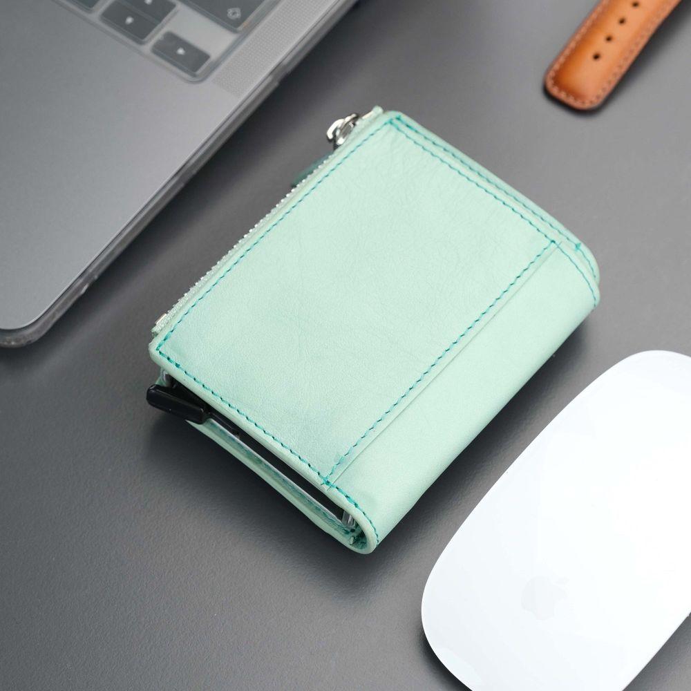 Glenrock Green Leather Pop-up Cardholder Wallet-9