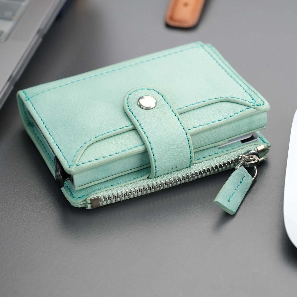 Glenrock Green Leather Pop-up Cardholder Wallet-11