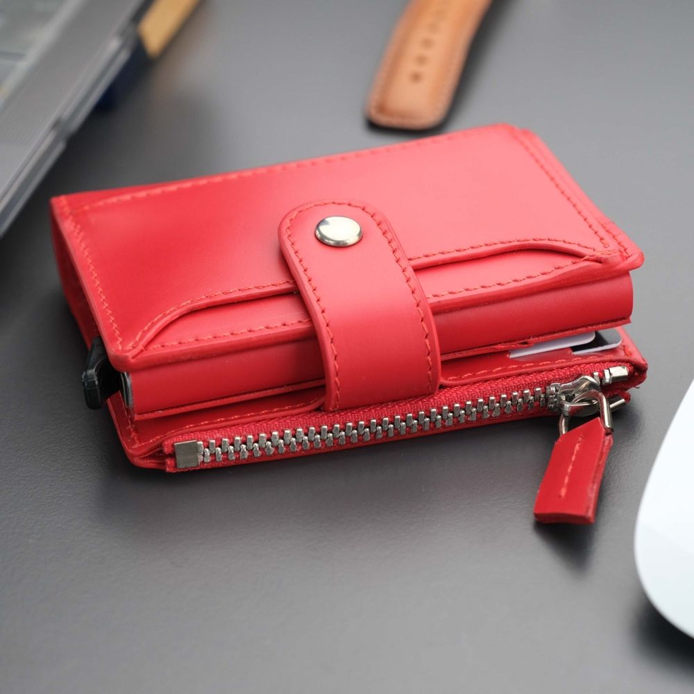 Glenrock Red Leather Pop-up Cardholder Wallet-10