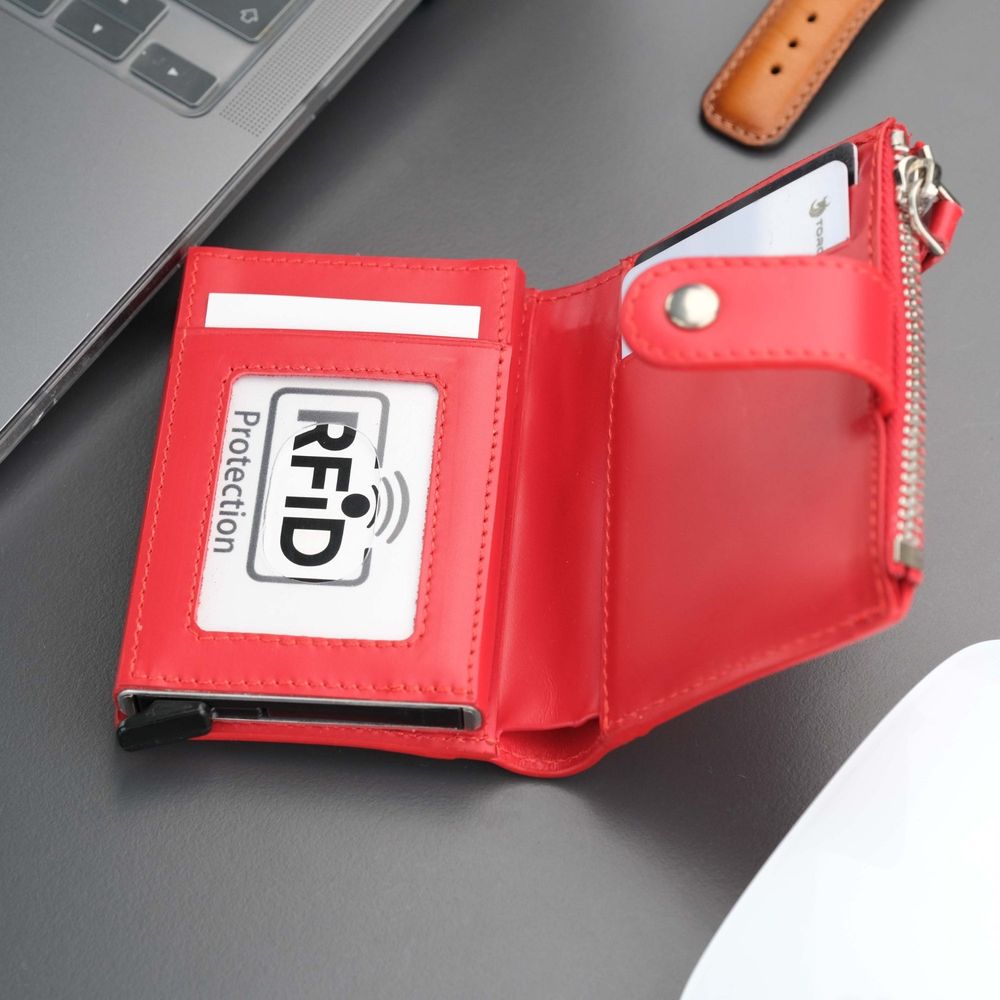 Glenrock Red Leather Pop-up Cardholder Wallet-7