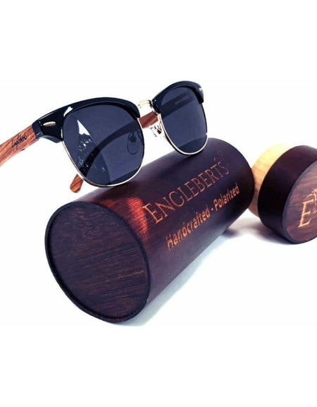 Handcrafted Walnut Wood Club Style Sunglasses With Bamboo 