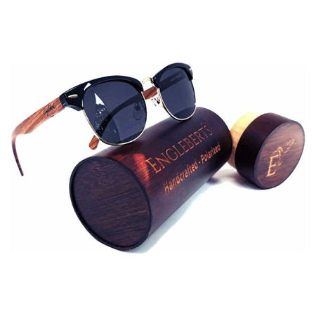 Handcrafted Walnut Wood Club Style Sunglasses With Bamboo 