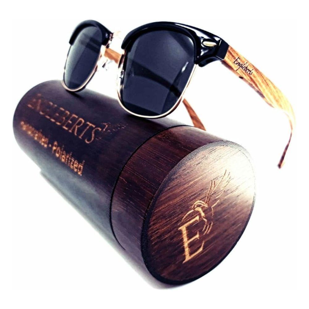 Handcrafted Walnut Wood Club Style Sunglasses With Bamboo 