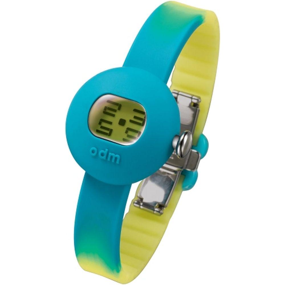 ODM Ladies'Watch DD122-7 Yellow Blue Silicone Strap Replacement for Ø 34 mm Quartz Watch