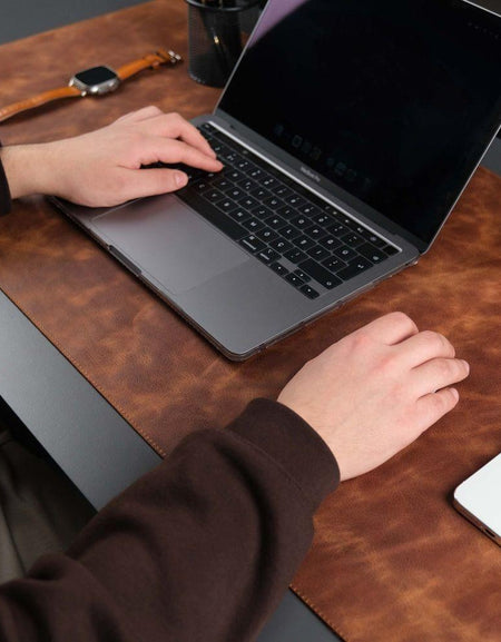 Jersey Antic Tan Leather Desk Pad for Office and Home-1