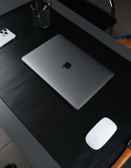 Jersey Black Leather Desk Pad for Office and Home-0
