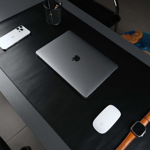 Load image into Gallery viewer, Jersey Black Leather Desk Pad for Office and Home-0
