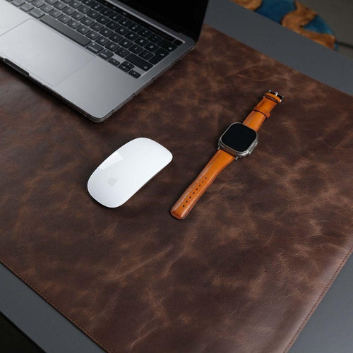 Load image into Gallery viewer, Jersey Dark Brown Leather Desk Pad for Office and Home-4
