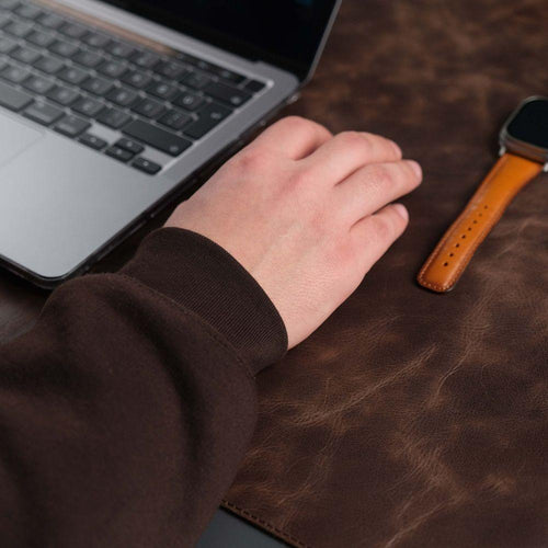 Load image into Gallery viewer, Jersey Dark Brown Leather Desk Pad for Office and Home-6
