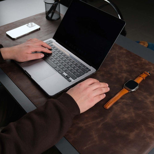 Load image into Gallery viewer, Jersey Dark Brown Leather Desk Pad for Office and Home-1
