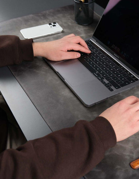Jersey Grey Leather Desk Pad for Office and Home-1