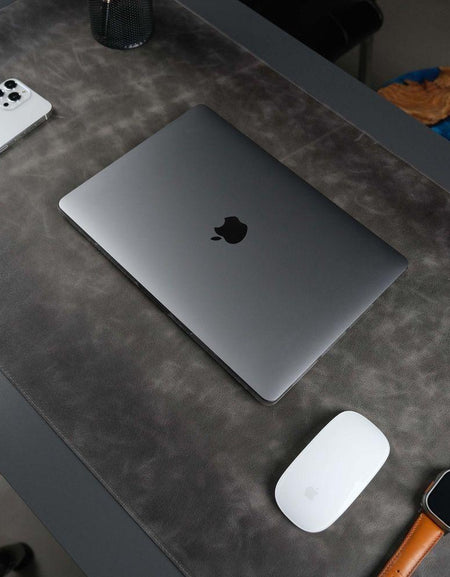 Jersey Grey Leather Desk Pad for Office and Home-0