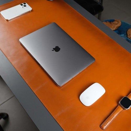 Load image into Gallery viewer, Jersey Tan Leather Desk Pad for Office and Home-4
