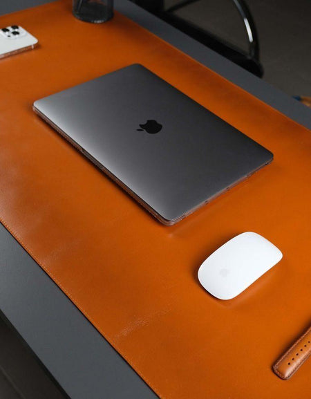 Jersey Tan Leather Desk Pad for Office and Home-0