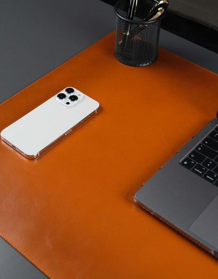 Jersey Tan Leather Desk Pad for Office and Home-1