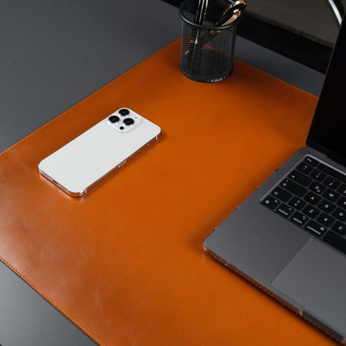 Load image into Gallery viewer, Jersey Tan Leather Desk Pad for Office and Home-1
