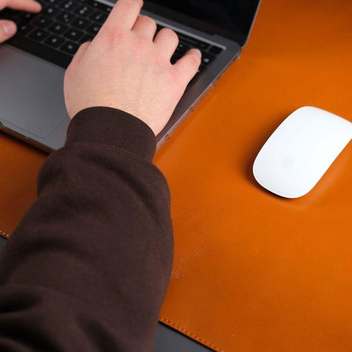 Load image into Gallery viewer, Jersey Tan Leather Desk Pad for Office and Home-5
