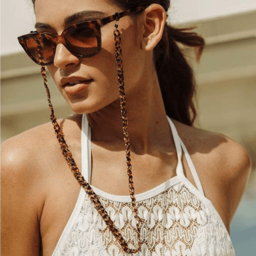 Load image into Gallery viewer, Light Brown Women’s Sunglass Chain NDL1722 - Accessories
