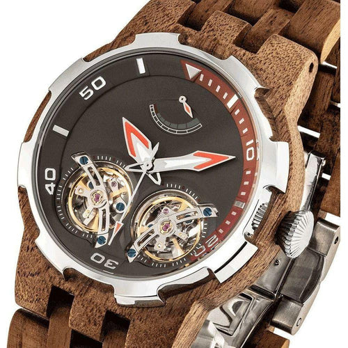 Load image into Gallery viewer, Men’s Dual Wheel Automatic Walnut Wood Designer High End 
