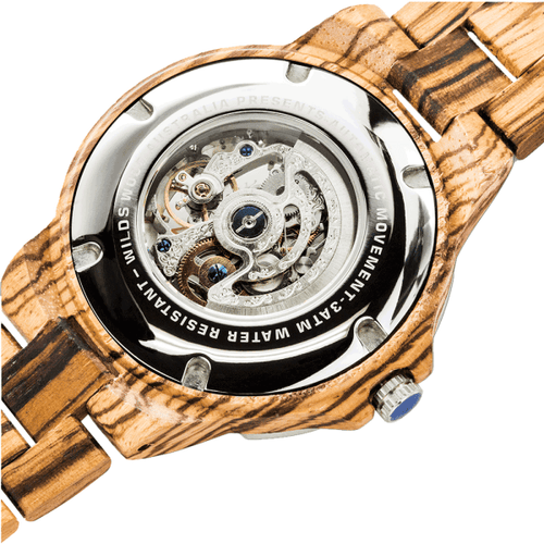 Load image into Gallery viewer, Men’s Genuine Automatic Zebra Wooden Watches No Battery 
