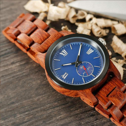 Load image into Gallery viewer, Men’s Handcrafted Engraving Kosso Wood Watch - Best Gift 
