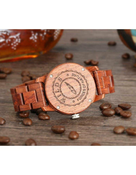 Men’s Handcrafted Engraving Kosso Wood Watch - Best Gift 