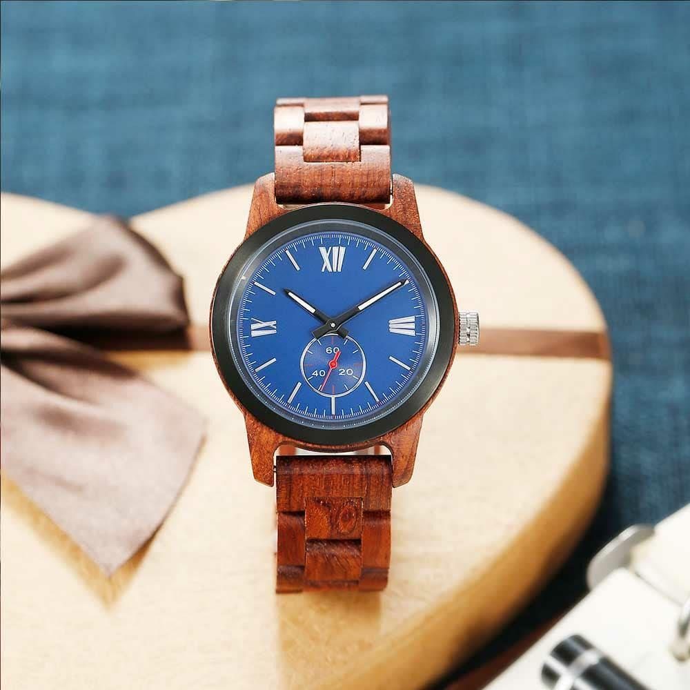 Men’s Handcrafted Engraving Kosso Wood Watch - Best Gift 