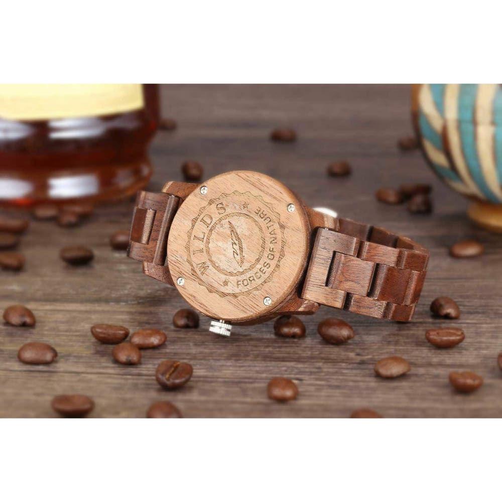 Men’s Handcrafted Engraving Walnut Wood Watch - Best Gift 