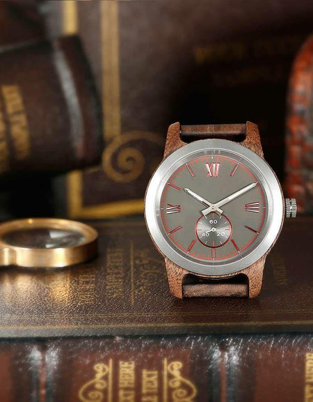 Men’s Handcrafted Engraving Walnut Wood Watch - Best Gift 