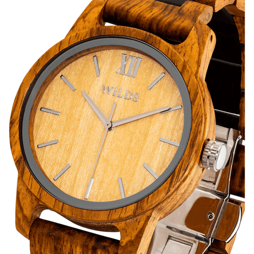 Load image into Gallery viewer, Men’s Handmade Engraved Ambila Wooden Watch Personalized 
