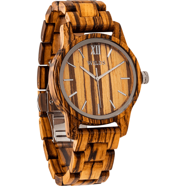Men’s Handmade Zebra Wooden Timepiece Elegant and Classy 