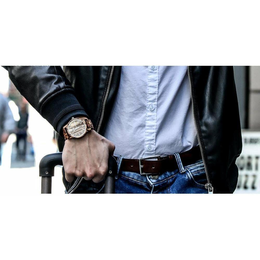 Men’s Handmade Zebra Wooden Timepiece Elegant and Classy 
