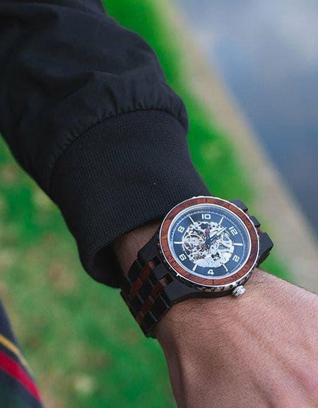 Men’s Premium Self-Winding Transparent Body Ebony Rosewood 