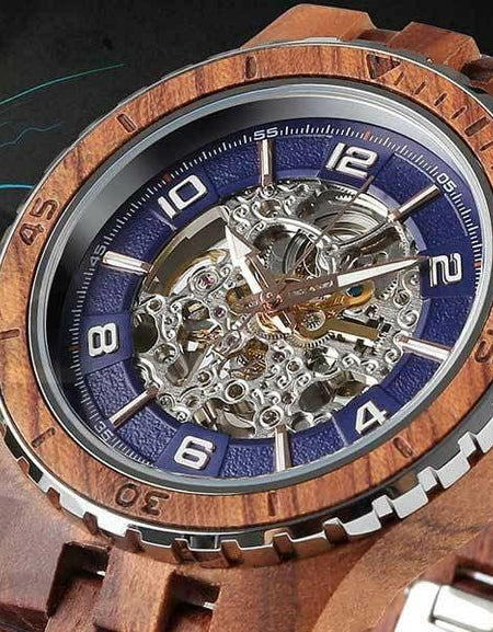 Men’s Premium Self-Winding Transparent Body Kosso Wood 