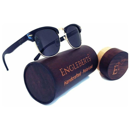 Load image into Gallery viewer, Midnight Shades Black Bamboo Club Sunglasses with Timber 
