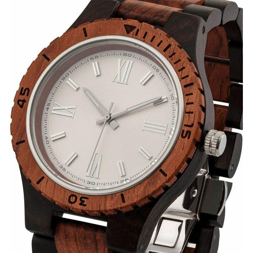 Load image into Gallery viewer, NEW! Men’s Handcrafted Engraving Ebony &amp; Kosso Wood Watch - 

