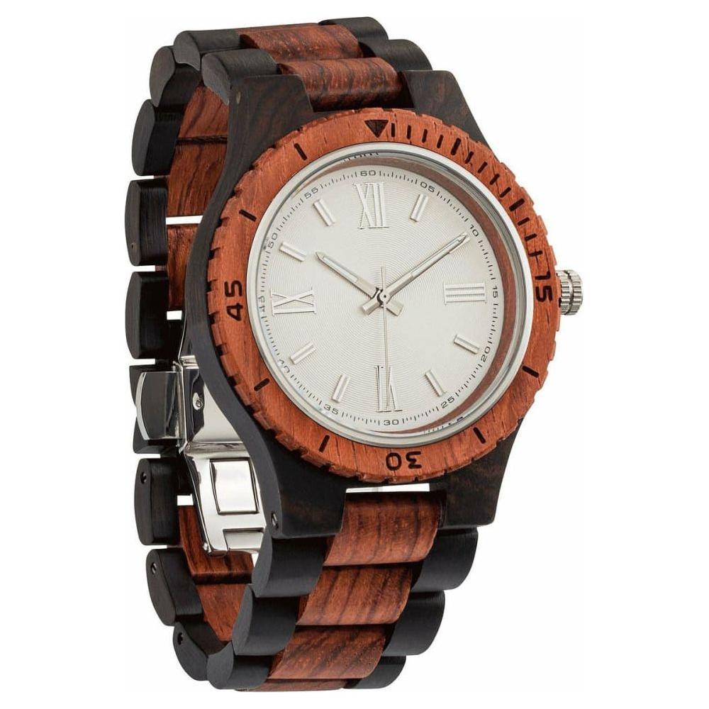 NEW! Men’s Handcrafted Engraving Ebony & Kosso Wood Watch - 