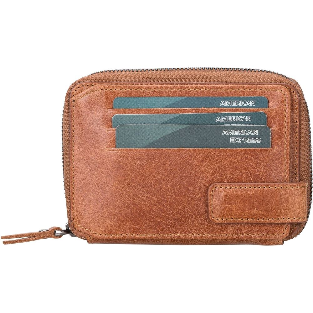 Powell Handmade Unisex Leather Wallet with Zippered Compartment-0