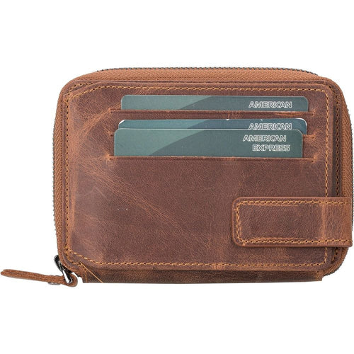 Load image into Gallery viewer, Powell Handmade Unisex Leather Wallet with Zippered Compartment-12
