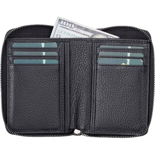 Load image into Gallery viewer, Powell Handmade Unisex Leather Wallet with Zippered Compartment-5
