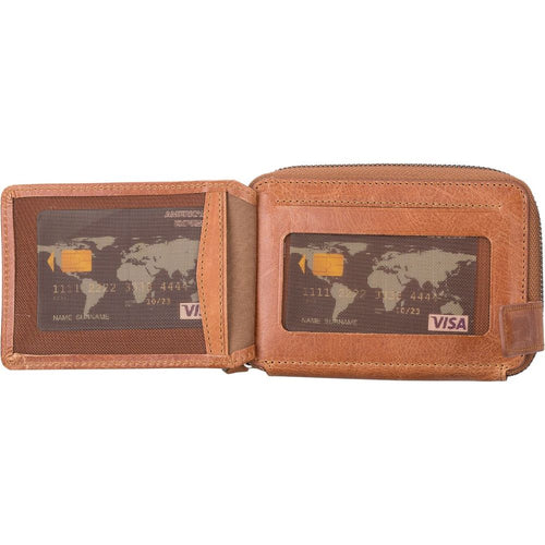 Load image into Gallery viewer, Powell Handmade Unisex Leather Wallet with Zippered Compartment-2
