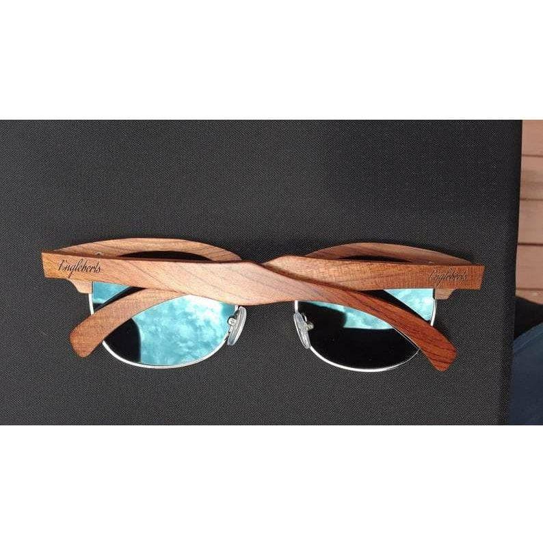 Real Sandalwood Sunglasses Ice Blue Timber Shades Polarized 