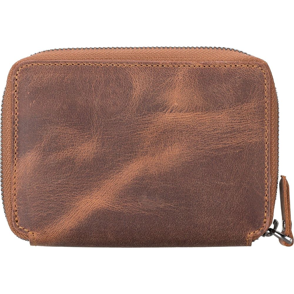 Powell Handmade Unisex Leather Wallet with Zippered Compartment-14