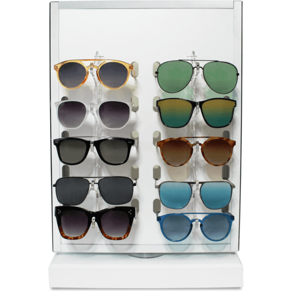 White Counter Display for 20 Sunglasses
