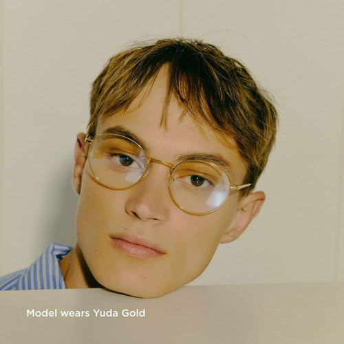 Load image into Gallery viewer, Yuda Gold Black - Unisex Blue Light Eyewear
